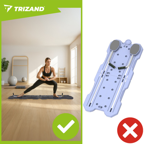 Pilatesbräda med LCD-räknare – Träningsbräda för Coreträning med Motståndsband