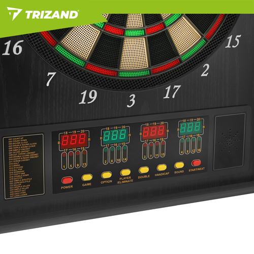 Elektronisk Darttavla med Skåp – Dartspel med 27 Spel, 243 Lägen & Automatisk Poängräkning