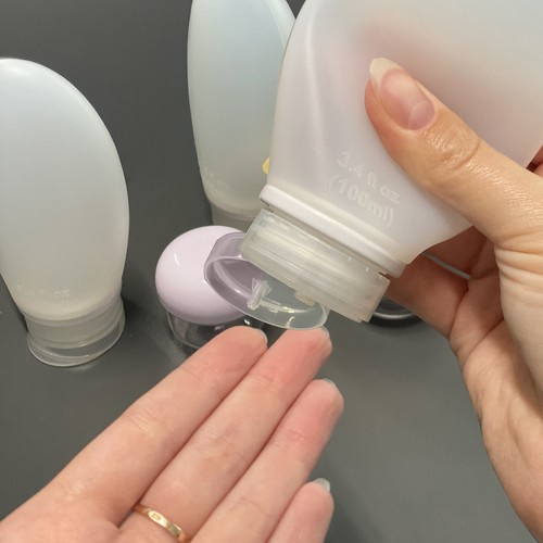 Resekosmetikväska 10 Delar – Flygset med Flaskor, Burkar & Transparent Necessär