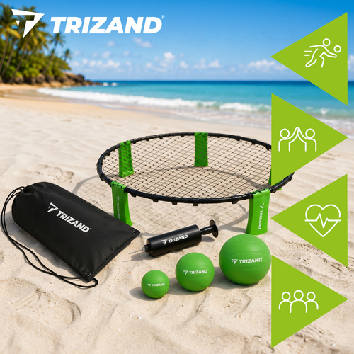 Roundnet Set 90 cm – Mini Volleybollspel med 3 Bollar, Pump & Bärväska
