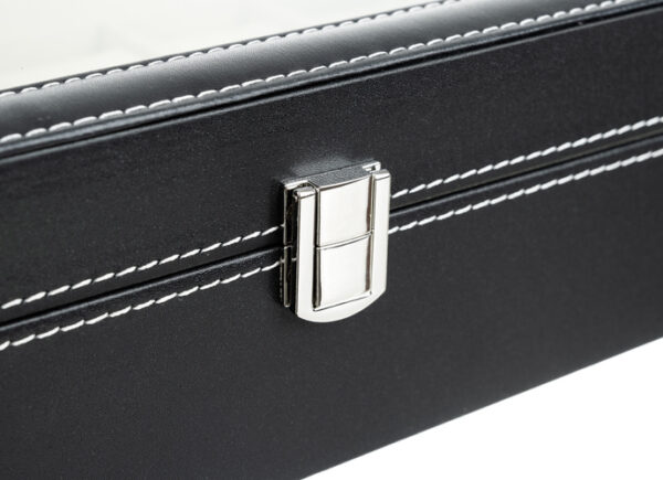 Klockorganisatör 12 Fack – Klockbox med Glaslock & Avtagbara Kuddar