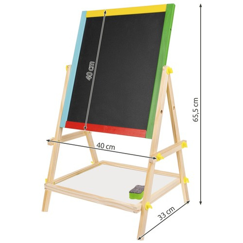 Dubbelsidig Rit- & Skrivtavla – Magnetisk Whiteboard & Griffeltavla i Trä