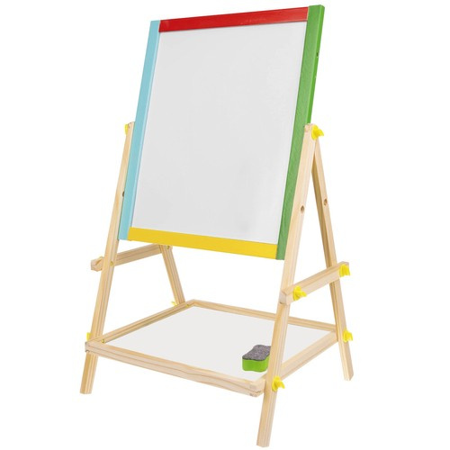 Dubbelsidig Rit- & Skrivtavla – Magnetisk Whiteboard & Griffeltavla i Trä