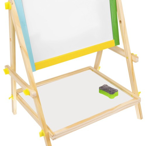Dubbelsidig Rit- & Skrivtavla – Magnetisk Whiteboard & Griffeltavla i Trä